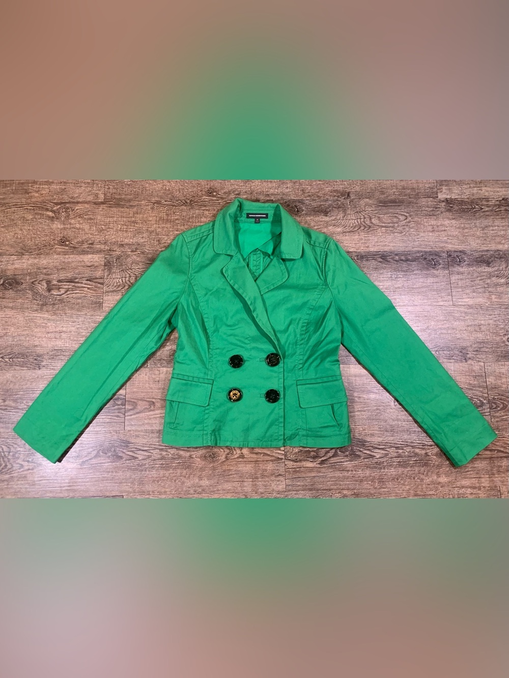 Express Design Studio Green Double-breasted Blazer Jacket Size 12
